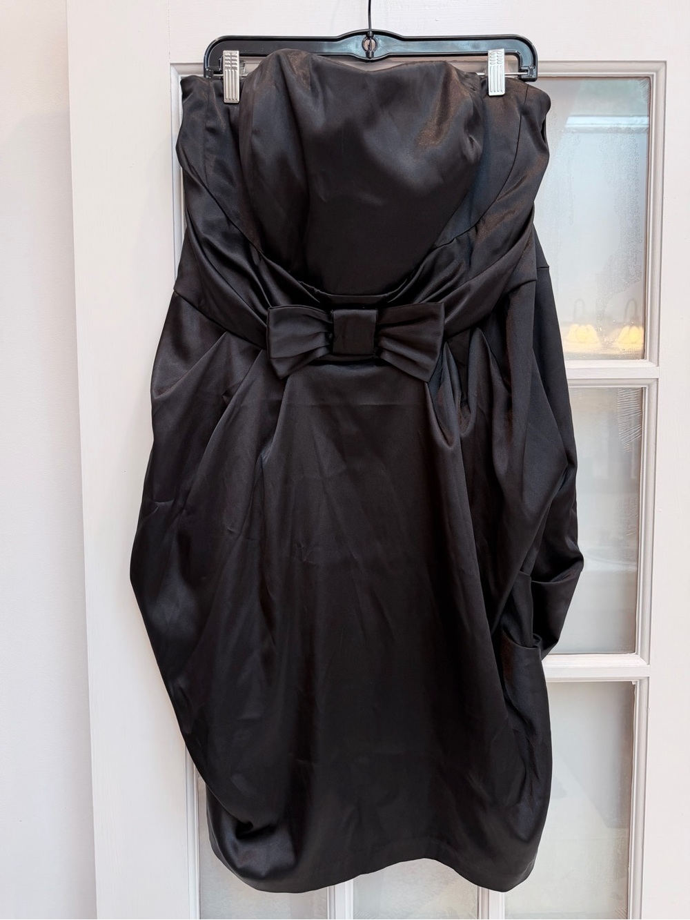 Vintage Torrid Y2K Black Satin Bow Strapless Cocktail Party Dress Plus Size 26